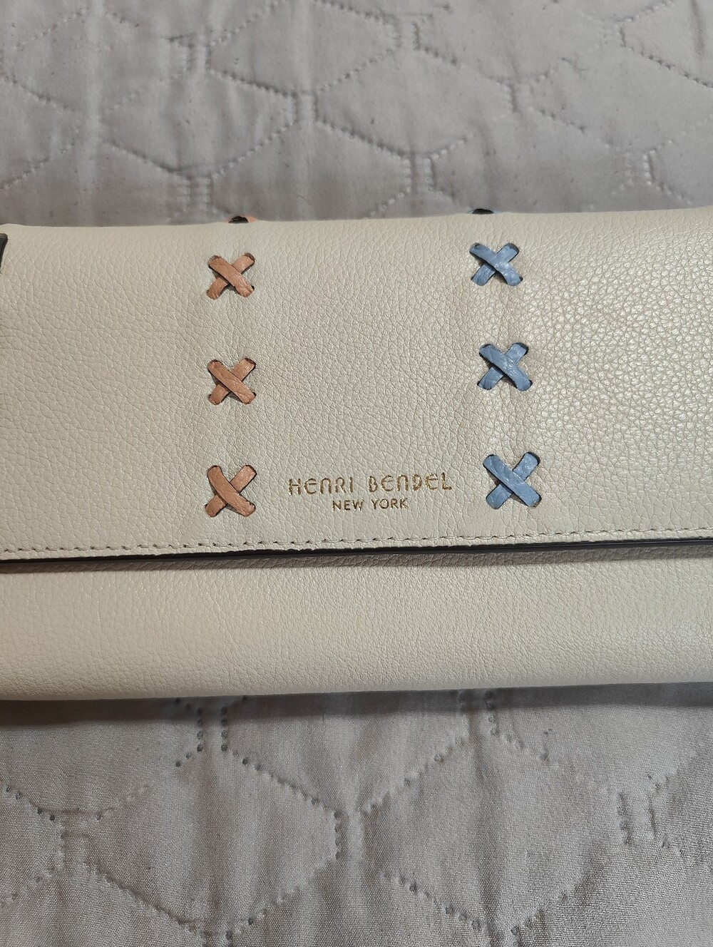 Henri Bendel Cream Embroidered Wristlet Clutch - Picture 10 of 10